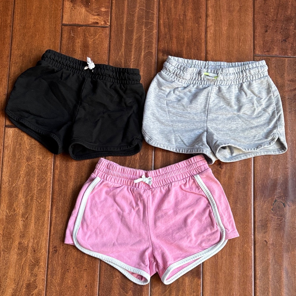 Set of Three Casual Shorts - Black, Gray, and. Pink